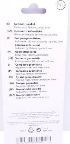 Busull gjeometrike Staedtler Mars Comfort Precision 556 00, me rrotë rregulluese, në kuti, gri