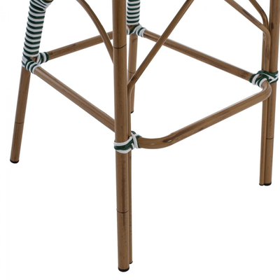 Stol bari alumini bamboo look,"HM5794.01", gjelbër/ bardhë