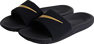 Sandale fëmijësh Nike Kawa, slip on, me shollë të butë, të zeza