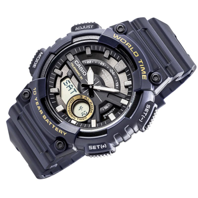 Ora dore Casio AEQ-110W-2AVDF, analog dixhitale, kuarci, blu navy