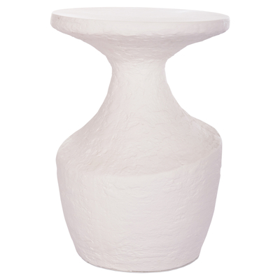 Tavolinë ndihmëse Rebon HM18156.02L, fiber cement, Ø40x56.5 cm, e bardhë