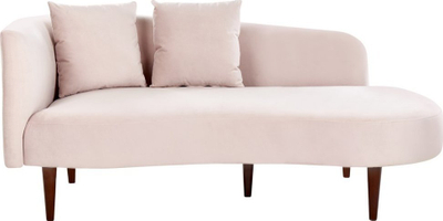 Shezlong velvet Beliani Chaumont majtas, 168x66x75cm, rozë e çelët