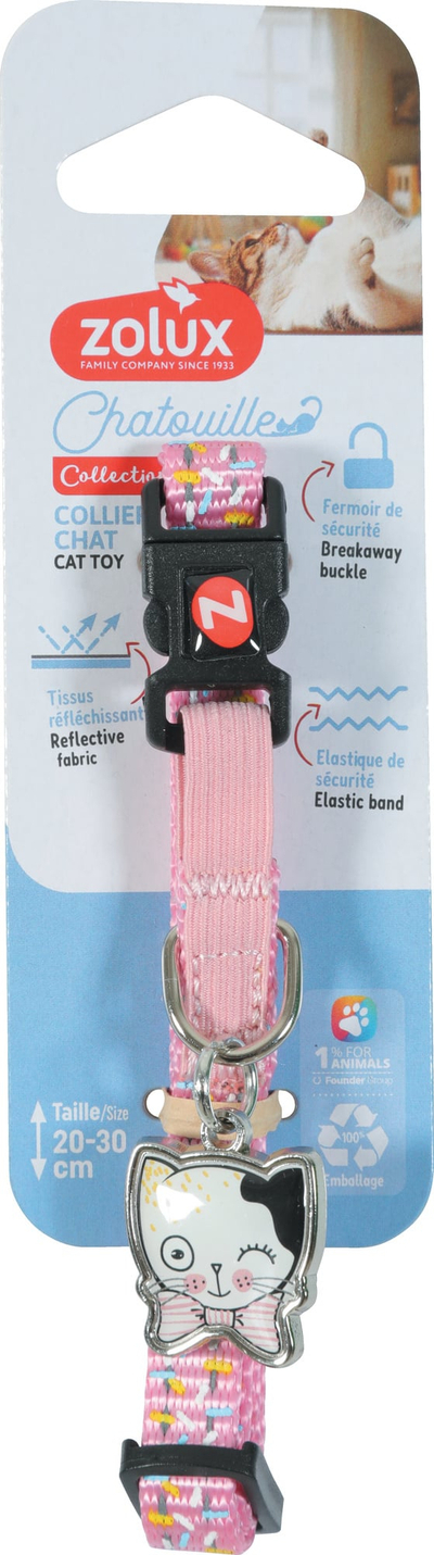Qafore mace Zolux Chatouille, reflektuese, e rregullueshme 20–30 cm, e zezë