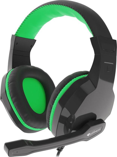 Kufje gaming Genesis Argon 100, stereo 2.0, mikrofon, jeshile me të zezë