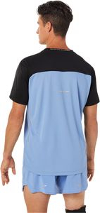Bluzë vrapimi ASICS Race për burra, teknike, blu me të zezë, madhësia M