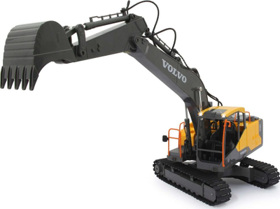 Lodër eskavator Jamara Volvo EC160E me telekomandë 2.4GHz, shkallë 1:16, i verdhë