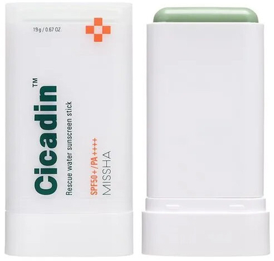 Krem - stick për mbrojtjen kundër diellit Missha SPF50+ Cicadin (Rescue Water Sunscreen Stick) 19 g