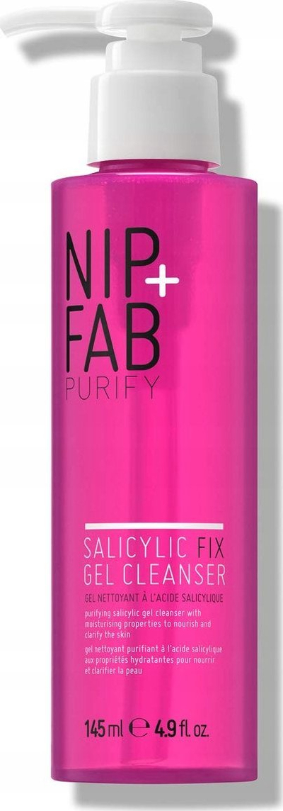 Xhel pastrimi për fytyrën Nip Fab Salicylic Fix, 145 ml, me acid salicilik, rozë
