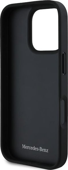 Këllëf telefoni Mercedes MB Waves Leather për iPhone 16 Pro Max 6.9", lëkurë, gri e errët