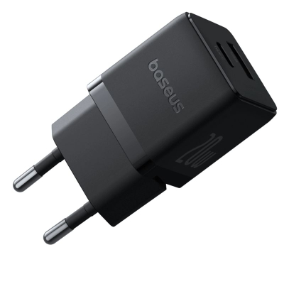 Karikues muri Baseus Palm, 20W, me 2 porta USB dhe USB-C, i zi