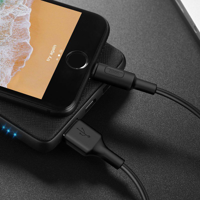 Kabllo Lightning Hoco X14, 1m, për iPhone, e bardhë