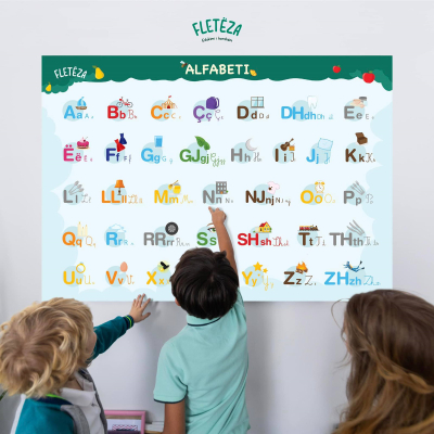Poster alfabeti Fletëza, 100 x 70cm, i bardhë