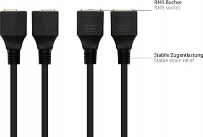 Прилагодлив кабел GC 4945 MF, RJ45 во D Sub 9 пин, 0.1m, црн