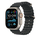 Apple Watch 49mm Band, Black Ocean Band, Natural Titanium Finish