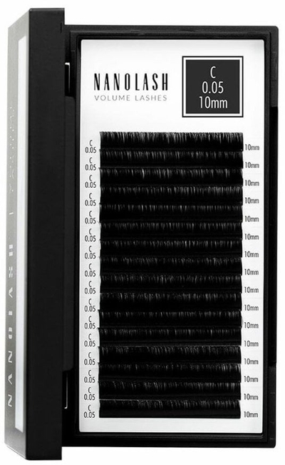 Qerpikë të rremë Nanolash Volume Lashes, 0.05 mm, hark C 10 mm, të zinj