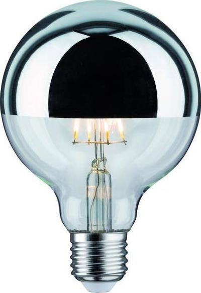 Llambë Paulmann LED G95, 5W, 230V, 420lm, E27, 2700K, e argjendtë