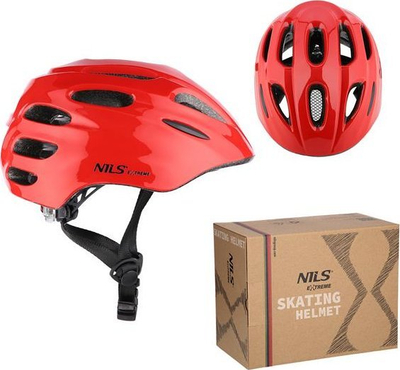 Helmetë për kalamaj Nils Extreme MTW01, me LED, madhësia XS 43-49 cm, e kuqe