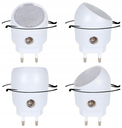 Lampë nate prizë Sanico Orion, LED, sensor zmreke, e bardhë