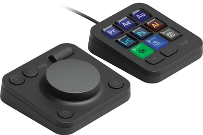 Konzolë kreative Logitech MX Creative Console, lidhje pa tela, feedback taktil, gri grafit