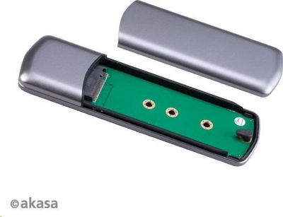 Kuti portative SSD Akasa AK-ENU3M2-05, M.2 SATA NVMe, USB-C 3.2 Gen 2, gri