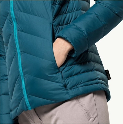 Xhaketë gocash Jack Wolfskin Tundra Down Jkt W, me pupla, mban ngrohtë, blu