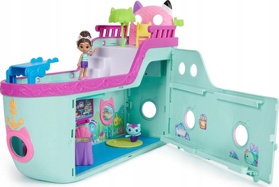 Set loje anije Gabby’s Dollhouse Gabby Cat Friend Ship, figurina, shumëngjyrësh