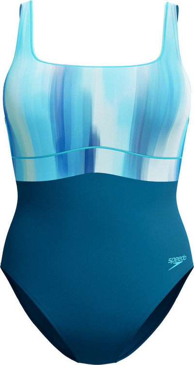 Женски едноделен костим за капење Speedo Eco New Contour Eclipse, отпорен на хлор, изработен од материјали пријателски кон животната средина