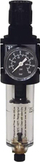 Rregullator presioni me filtër pneumatike G 1/2", me matës presioni, trup transparent