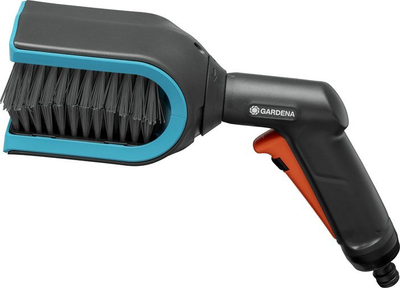Furçë pastrimi Gardena Cleansystem Blind Brush, për roleta dhe grila, me rrjedhje uji, gri portokalli