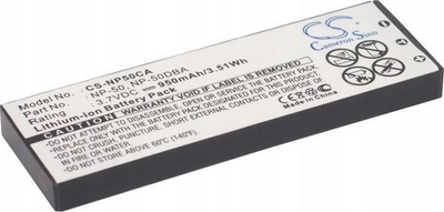 Bateri rikarikuese për kamera Cameron Sino CS-NP50CA, Li ion, 950mAh, e zezë