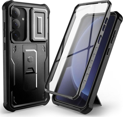 Mbulesë telefoni Tech-Protect Kevlar Cam+, për Samsung Galaxy S25+ Plus, me këmbë mbajtëse, e zezë