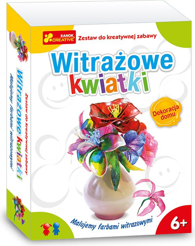 Set kreativ Ranok Stained Glass Flowers 257206, për vitrazh, për fëmijë dhe të rritur, shumëngjyrësh