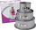 Set tepsish për torta Patisse Silver-Top, 3 copë, të larta, metalike