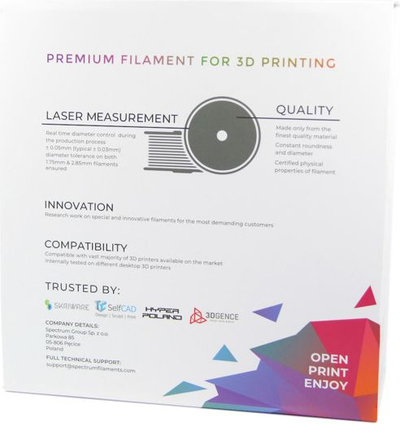 Филамент за 3D принтер Spectrum PLA Pro, 1.75mm, 1kg, портокаловa боја