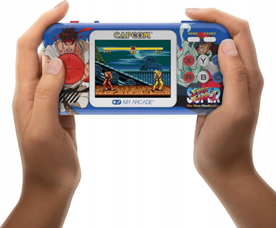 Konzolë dore DreamGEAR My Arcade Street Fighter II Pocket Player Pro, ekran i ndritshëm, sistem lojrash, shumëngjyrëshe