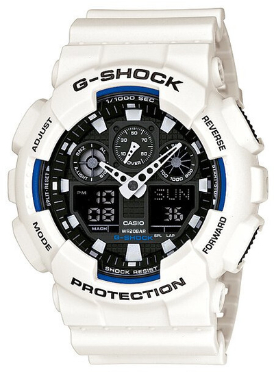 Orë për meshkuj Casio G-SHOCK GA 100B-7A, e bardhë