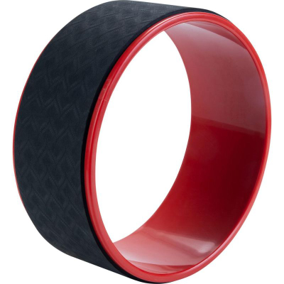 Rrotë joga Pure2Improve Yoga Wheel, diametër 30 cm, mban deri në 150 kg, e zezë me të kuqe