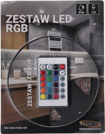 Set shirit LED Prescot RGB, 36W, 5m IP65, me telekomandë