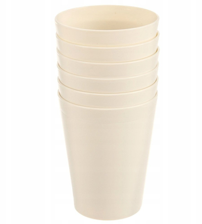 Set 6 gotash plastike Orion Sandy, 300 ml, me ngjyre kreme, per mikrovale