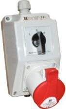 Komplet instalimi Spamel ZI02R461, prizë 32A 5P 400V, IP44, i kuq