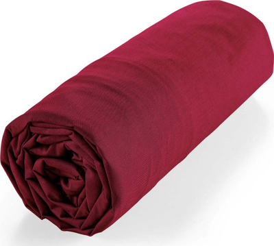 Çarçaf shtrati Douceur d'intérieur Cotton Fitted, 90x190 cm, pambuk organik, burgundy