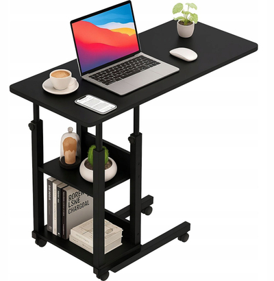Tavolinë lëvizëse Mozos BLD-BK, 80×40 cm, rregullim lartësie, e zezë