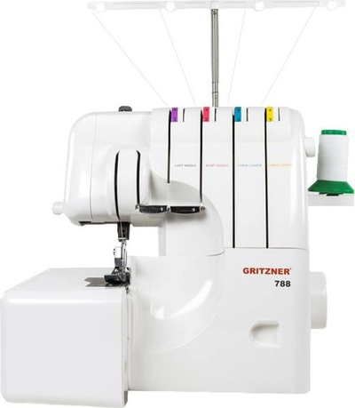 Makina qepse overlock Gritzner 788, 2–4 fije, transport diferencial, e bardhë