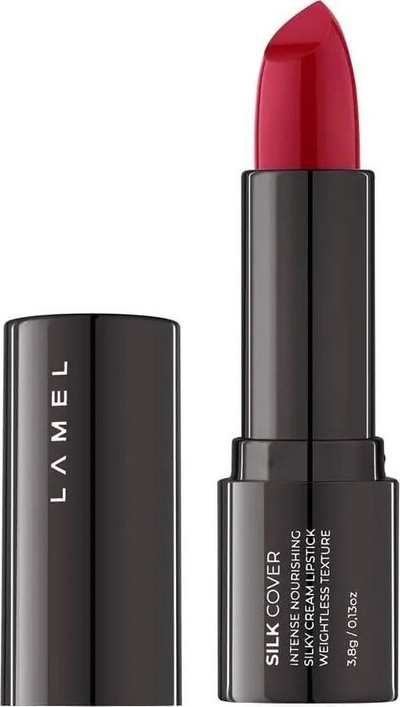 Ruj buzësh LAMEL Lipstick Silk Cover 408, mbulim i plotë, efekt kremoz