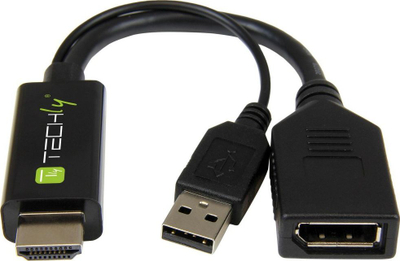 Adapter DisplayPort në HDMI AV Techly ICOC HDMI-DP12A60, 4K 60Hz, i zi