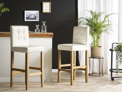 Set karrige bari MADISON, 2 copa, lëkurë sintetike, e bardhë