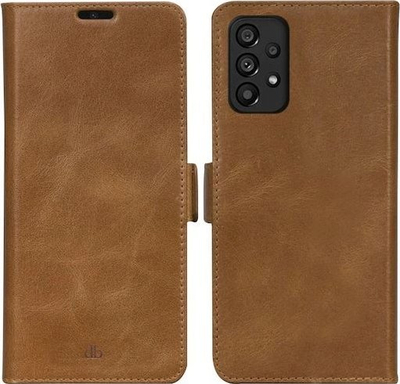 Këllëf‑portofol Dbramante1928 Lynge për Galaxy A53, lëkurë, me RFID, ngjyrë tan