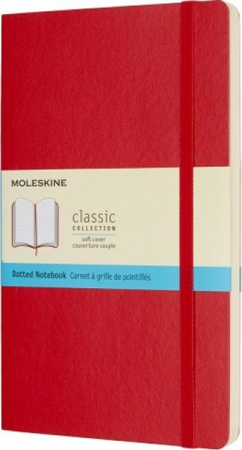 Fletore Moleskine Classic Soft Cover, 5" x 8.25", 240 faqe me pika, e kuqe