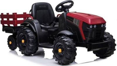 Traktor elektrik për kalamoj Lean Cars BDM0925, 12V, me rimorkjo, i kuq