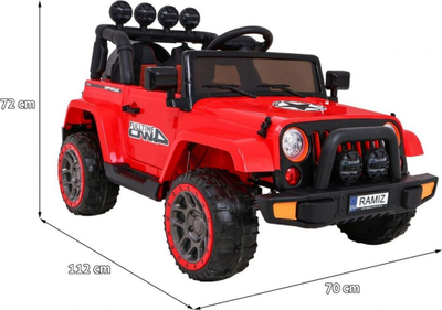 Makina elektrike për kalamaj Ramiz Full Time 4WD, 12V, njëvendëshe, e kuqe